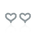 Moissanite 925 sterling silver full diamond heart earrings