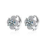 Moissanite & S925 Sterling Silver Four-Leaf Clover Earrings