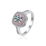 S925 Sterling Silver Sugar Cube Moissanite Ring