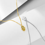 S925 Sterling Silver Creative Evil Palm Zircon Inlaid Necklace