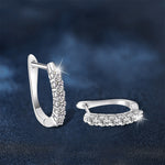 925 Sterling Silver U-Shaped Moissanite Single-Row Stud Earrings