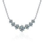 925 Sterling Silver Seven Moissanite Necklace