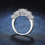 S925 Sterling Silver Five Stone Moissanite Ring