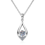 S925 Sterling Silver Moissanite Water Drop Pendant Necklace