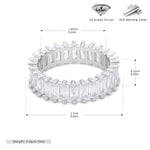 Versatile S925 sterling silver ring with rectangular zircon clusters