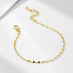 S925 Sterling Silver Plated 14K Gold Simple Bracelet