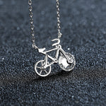 S925 Sterling Silver Moissanite Bicycle Necklace