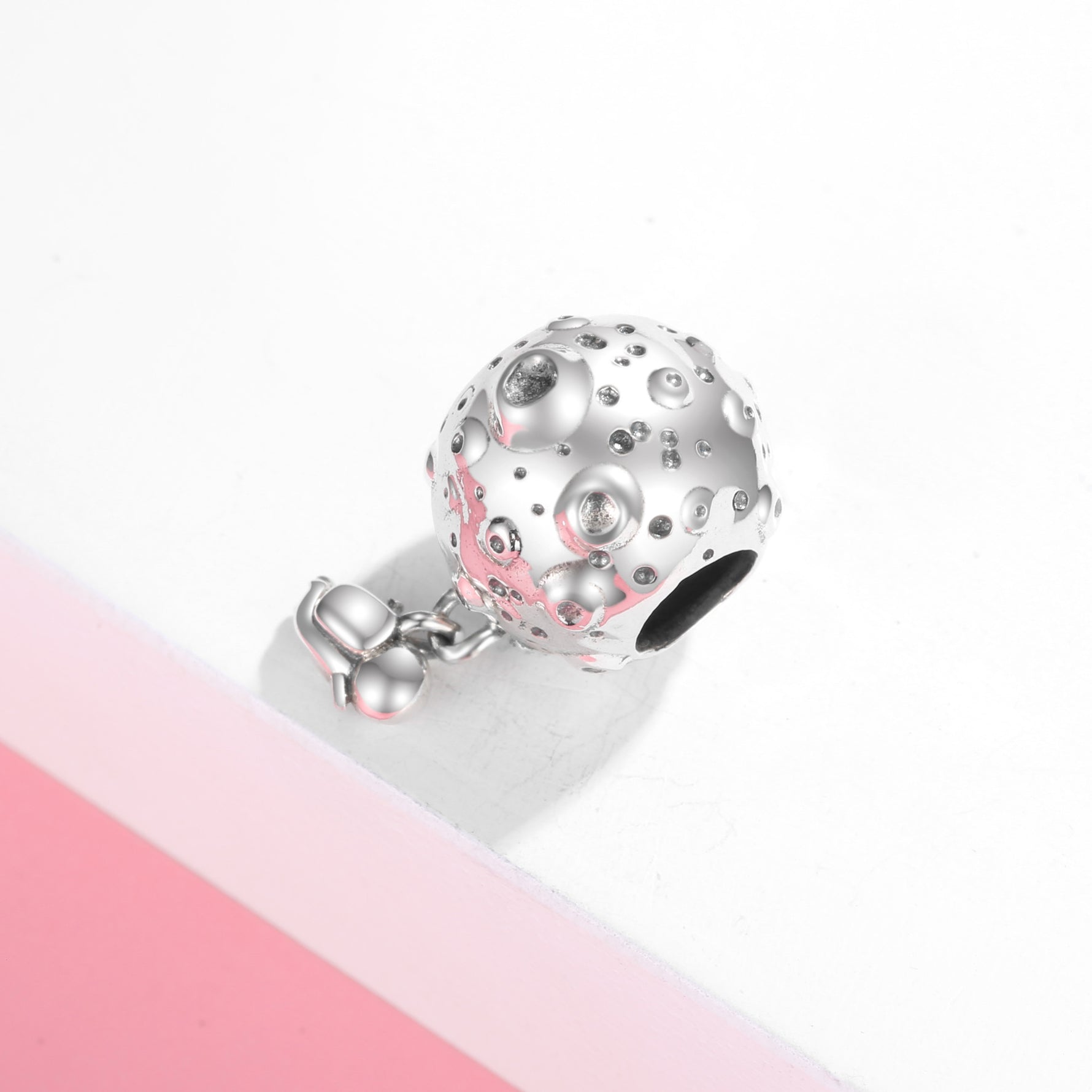 S925 Sterling Silver Moon Astronaut Bead Pendant