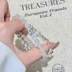 Natural Double-Strand White Crystal Bracelet