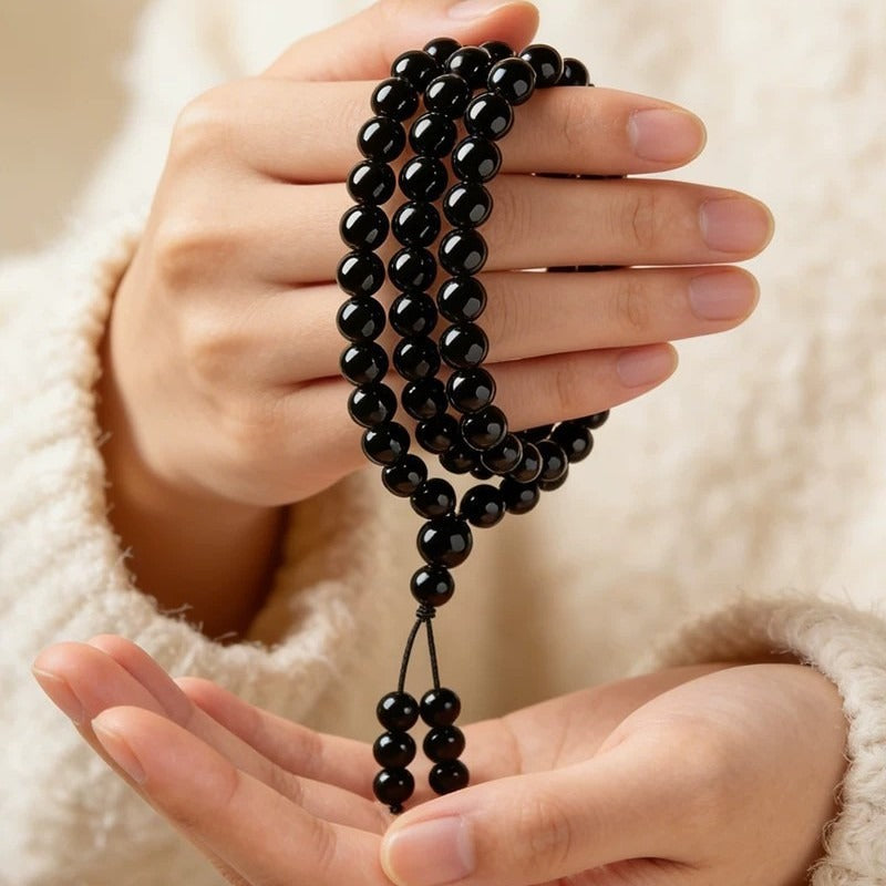 Natural Golden Sheen Obsidian Bracelet