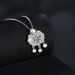 S925 Sterling Silver Moissanite Good Fortune Safety Lock Necklace