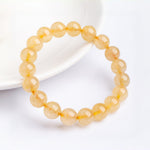 Natural Golden Rutilated Quartz Round Bead Bracelet