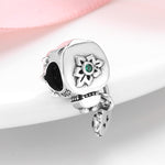 S925 Sterling Silver Seven Spot Ladybird Zircon Bead Pendant