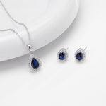 Double-layer zircon earrings and affordable luxury zircon necklace
