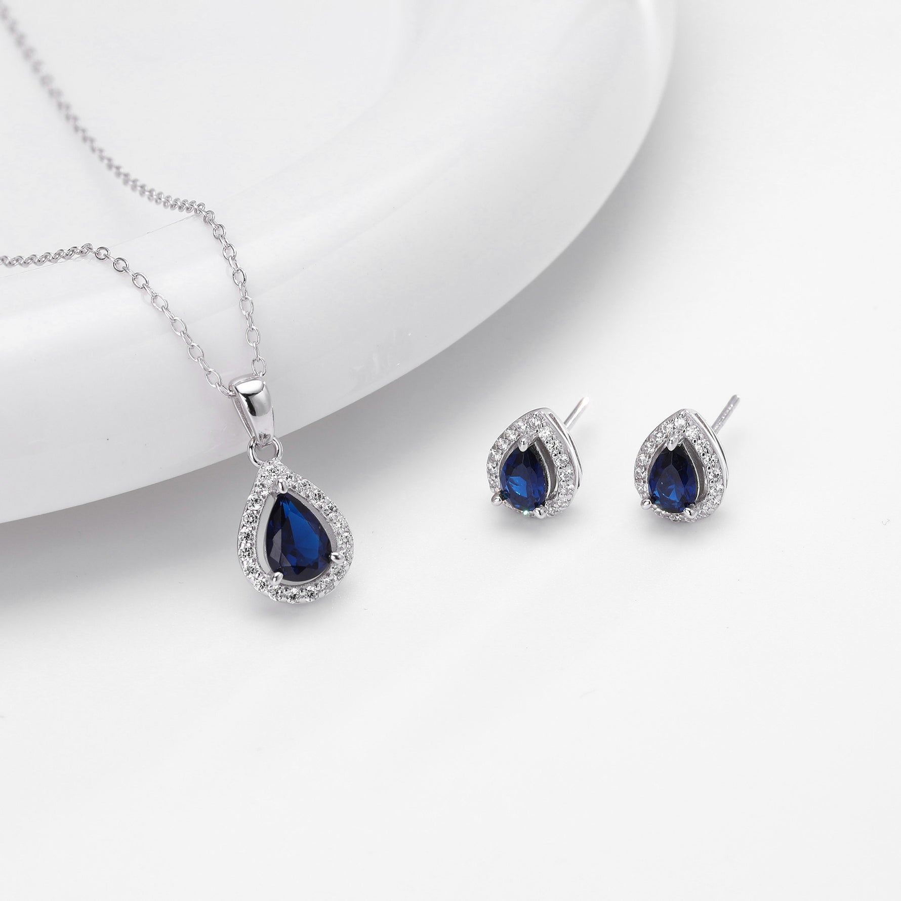 Double-layer zircon earrings and affordable luxury zircon necklace