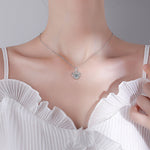 S925 Sterling Silver Moissanite Heart-to-Heart Pendant Necklace