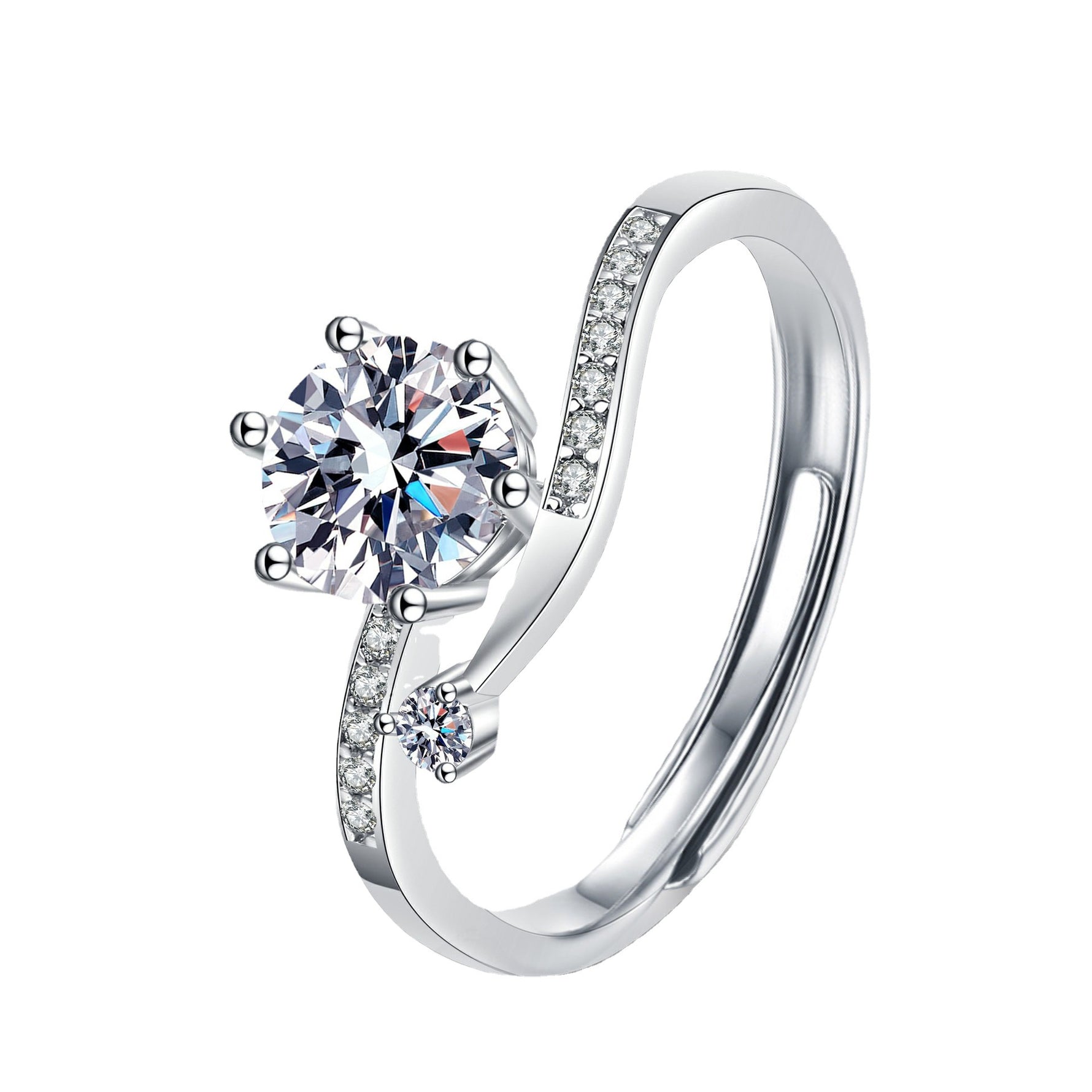 S925 Sterling Silver “Dream Chaser” Moissanite Ring