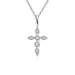 S925 Sterling Silver Moissanite Cross Necklace