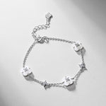 S925 Sterling Silver Four-Leaf Clover Jade Bracelet