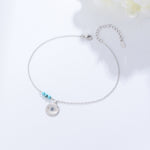 S925 Sterling Silver Devil's Eye Zircon Inlaid Anklet