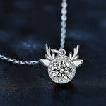 S925 Sterling Silver Moissanite Deer Pendant Necklace