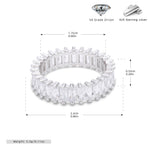 Versatile S925 sterling silver ring with rectangular zircon clusters