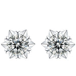 S925 Sterling Silver Snowflake Stud Earrings with Moissanite