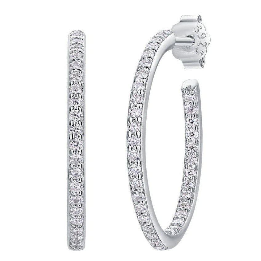 S925 Sterling Silver Moissanite Hoop Earrings