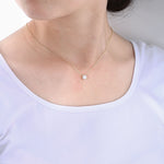 S925 Sterling Silver round Zircon Pendant Necklace