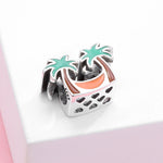 S925 Sterling Silver Coconut Hammock Beaded Pendant