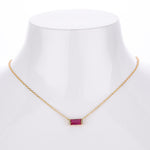 Rectangular colored zircon s925 sterling silver December birthstone collar necklace