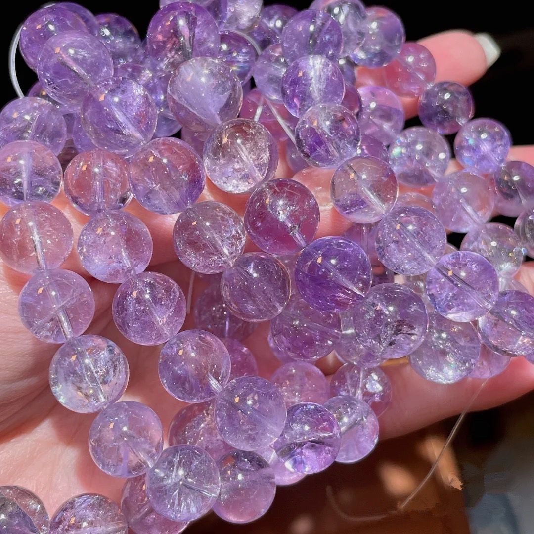 Natural Purple Azeztulite and Ametrine Bracelet