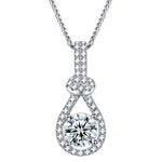 S925 Sterling Silver Moissanite Diamond Inlaid Water Drop Pendant Necklace