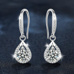 925 Sterling Silver Teardrop Earrings — Premium-Look Moissanite Studs for Women