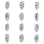 S925 Sterling Silver 12 Constellation Zircon Spacer Beads Pendant