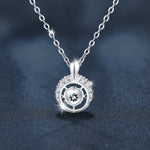 S925 Sterling Silver Moissanite Round Pendant Necklace