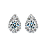 925 Sterling Silver Teardrop Moissanite Stud Earrings