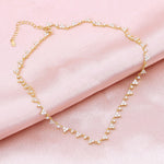 S925 Sterling Silver Scattered Triangle Full Zirconium Necklace