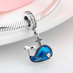 S925 Sterling Silver Whale Zircon Inlaid Pendant