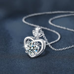 S925 Sterling Silver Moissanite Four-Claw Pendant Necklace