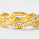 S925 Sterling Silver Gold-Plated Twisted Zircon Inlaid Ring