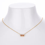 Rectangular colored zircon s925 sterling silver December birthstone collar necklace
