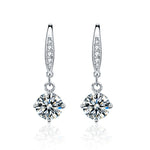Elegant 925 Sterling Silver Moissanite Hook Earrings