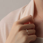 S925 Sterling Silver Gold-Plated Artificial Opal Ring