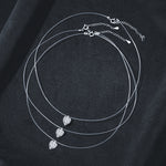 S925 Sterling Silver Moissanite Heart-Shaped Fish Line Necklace