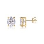S925 Sterling Silver Gold-Tone Moissanite Stud Earrings