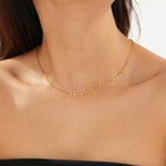 S925 Silver 18K Gold Plating Tile Choker Necklace