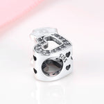 S925 Sterling Silver Heart Shape Nurse Cap Zircon Inlaid Bead Pendant