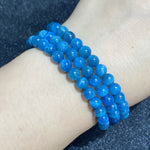 Natural Blue Apatite Three-Wrap Bracelet
