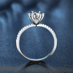 S925 Sterling Silver Classic Six-Claw Moissanite Ring